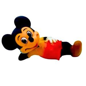 Vintage Relaxing Mickey Mouse Figurine - Classic Disney Collectible